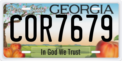 GA license plate COR7679