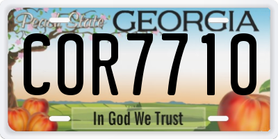 GA license plate COR7710