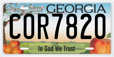GA license plate COR7820