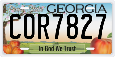 GA license plate COR7827