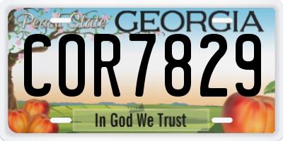 GA license plate COR7829