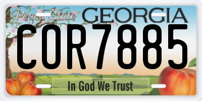 GA license plate COR7885