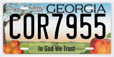 GA license plate COR7955