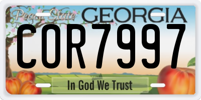 GA license plate COR7997