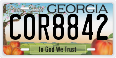 GA license plate COR8842