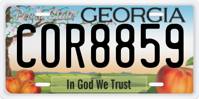 GA license plate COR8859