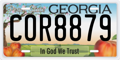 GA license plate COR8879