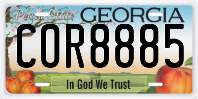 GA license plate COR8885