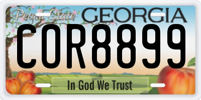 GA license plate COR8899