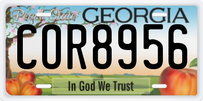 GA license plate COR8956