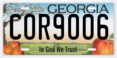 GA license plate COR9006
