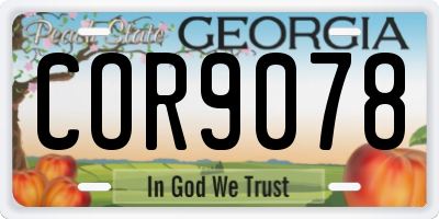 GA license plate COR9078