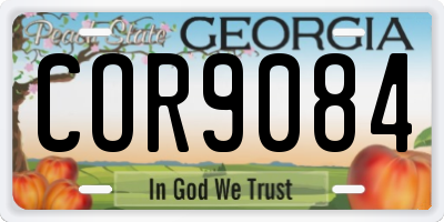 GA license plate COR9084