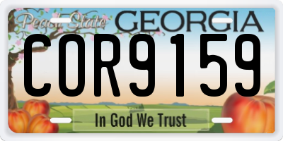 GA license plate COR9159