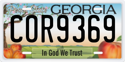 GA license plate COR9369