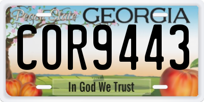 GA license plate COR9443