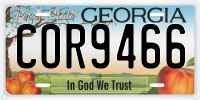 GA license plate COR9466