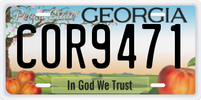 GA license plate COR9471