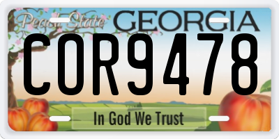 GA license plate COR9478