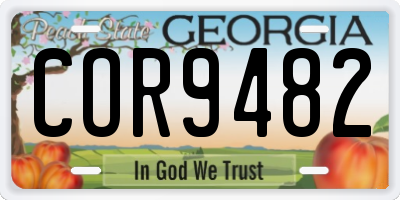 GA license plate COR9482