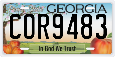 GA license plate COR9483
