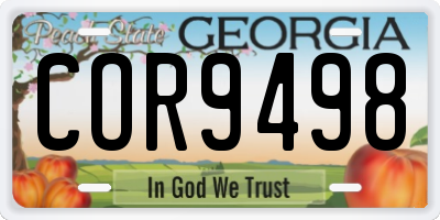 GA license plate COR9498