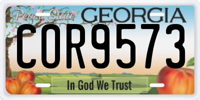 GA license plate COR9573