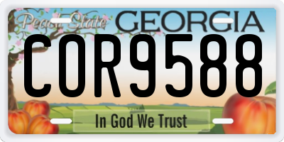 GA license plate COR9588