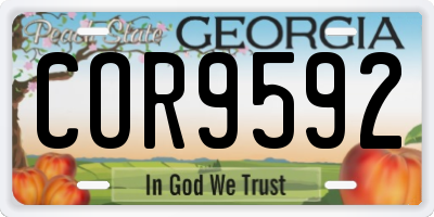 GA license plate COR9592