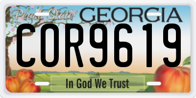 GA license plate COR9619