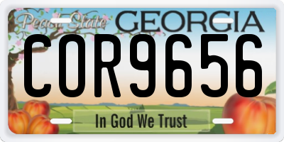 GA license plate COR9656