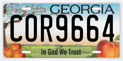 GA license plate COR9664