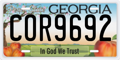 GA license plate COR9692