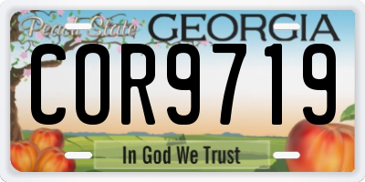 GA license plate COR9719