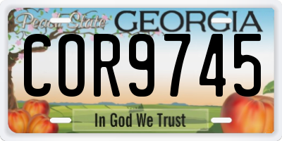 GA license plate COR9745