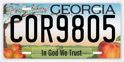 GA license plate COR9805