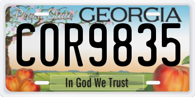 GA license plate COR9835