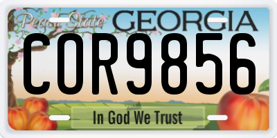 GA license plate COR9856