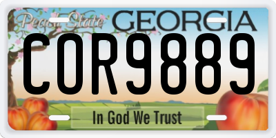 GA license plate COR9889