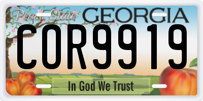 GA license plate COR9919
