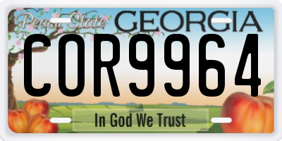 GA license plate COR9964