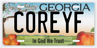 GA license plate COREYF