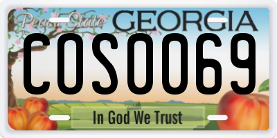 GA license plate COS0069