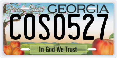 GA license plate COS0527