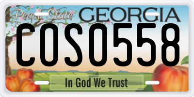 GA license plate COS0558