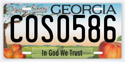 GA license plate COS0586