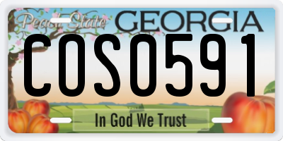 GA license plate COS0591