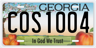 GA license plate COS1004