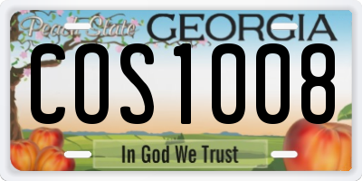 GA license plate COS1008