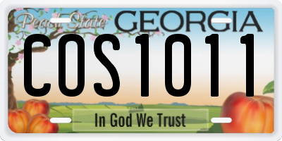 GA license plate COS1011